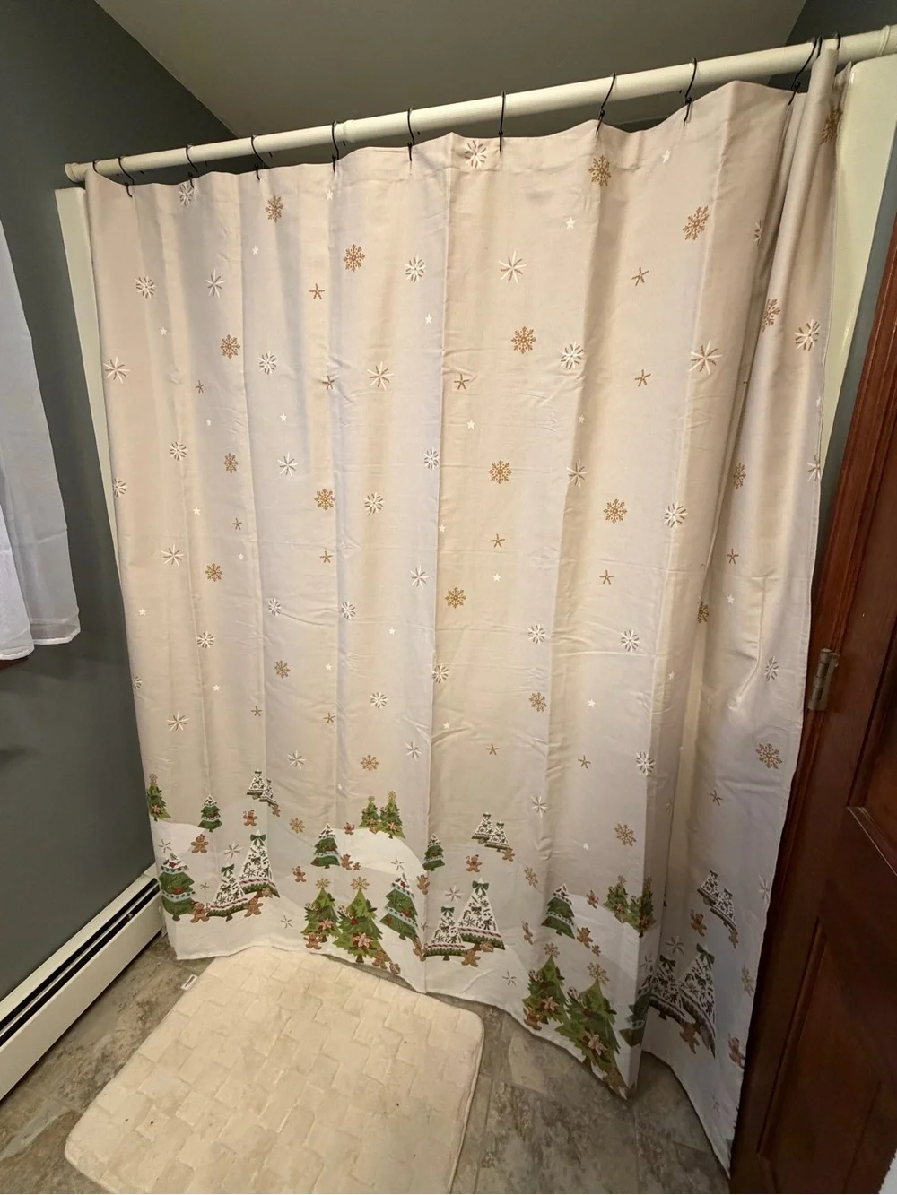 Gingerbread Christmas shower curtain